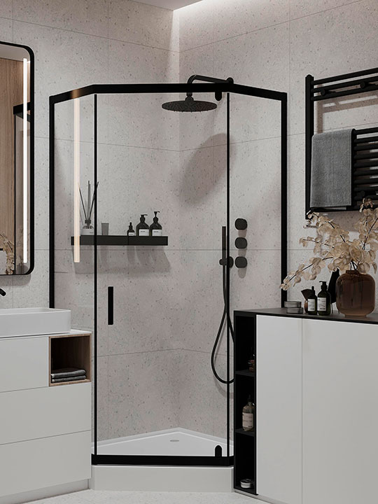 Стеклянная душевая кабина