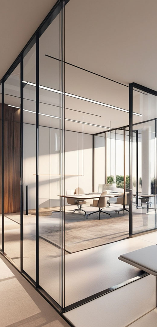 Стеклянные перегородки <br>и витражи